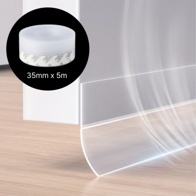 도르나솔 실리콘 문풍지 틈새 차단 테이프 35mm x 5m, 1개