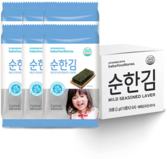 순한김 아기반찬 아기 김 저염김, 2g, 1개