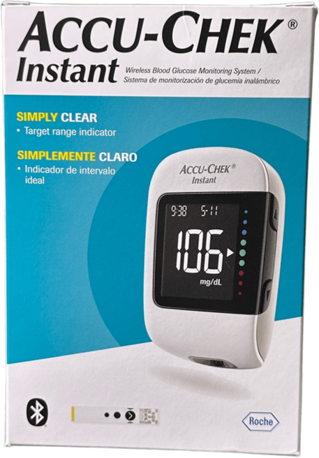 아큐첵 인스턴트 혈당측정기 혈당계 Kit (측정기1대+검사지10개+채혈기1개+정품란셋10p)+파우치증정, 1개, Accu-Chek Instant Kit