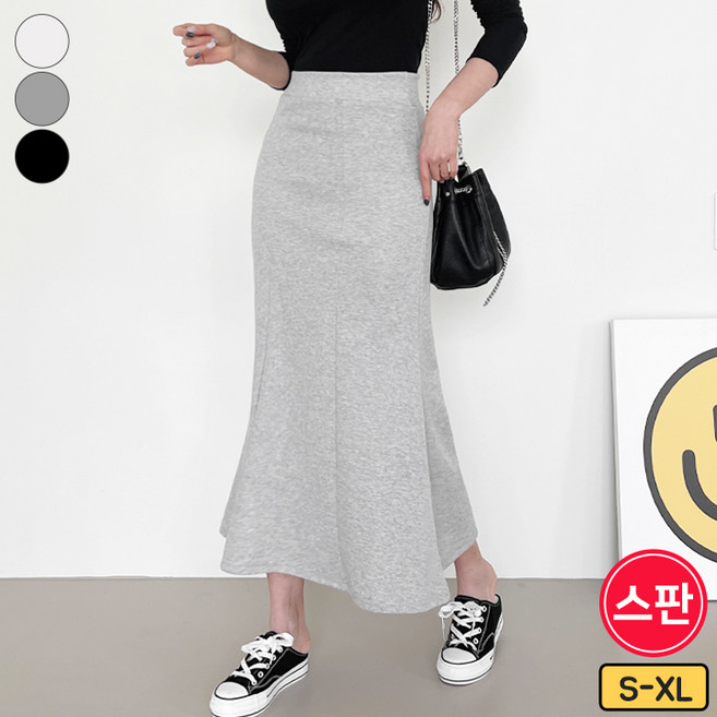 가비진 여성용 쫀쫀 스판 머메이드 핏 밴등 롱스커트 치마 빅사이즈까지