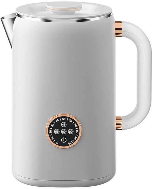 가정용 1.7L 대용량 디지털 스마트 전기포트 보온 304 내담 자동 다단 온도조절 온열주전자, 화이트 다이얼 핏, 1-99대, 1개