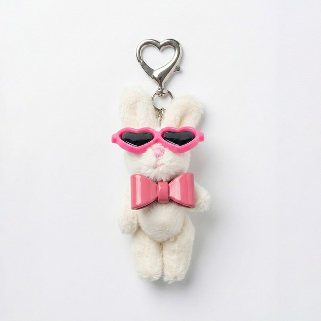 미니 곰돌이 곰인형 열쇠고리 키홀더 가방고리 키링, 1개, 바니-썬글라스