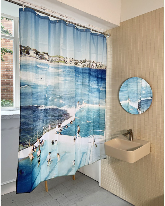 위어그리 에센셜 샤워커튼 디자인커튼 방수욕실커튼, 1개, Icebergs