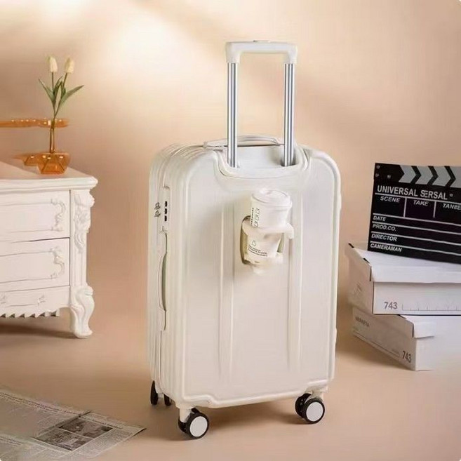 輕便密碼拉桿旅行箱 登機箱, 1個, 白色30寸