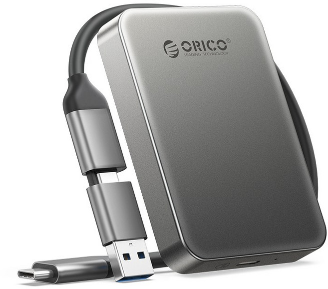 오리코 마그네틱 아이폰 4K 프로레스 로그 5Gbps 휴대용 하드 외장SSD K5Plus, 그레이, 256GB