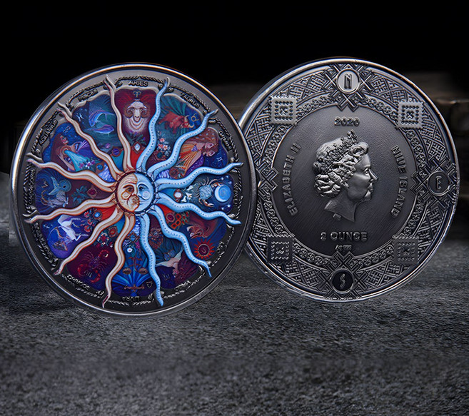 라온하제 특수코인 펜타곤 미국공군 네잎 크로버 가상화폐 기념주화 코인 암호화폐 동전 수집, 27 12개 별자리 01