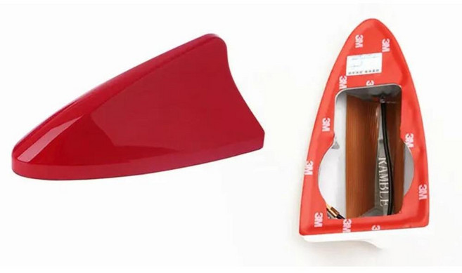 상어 지느러미 안테나 마운트 자동차 라디오 신호 커버 자동 지붕 공중 증폭기, 1개, 색상: 11. Red Standard Style