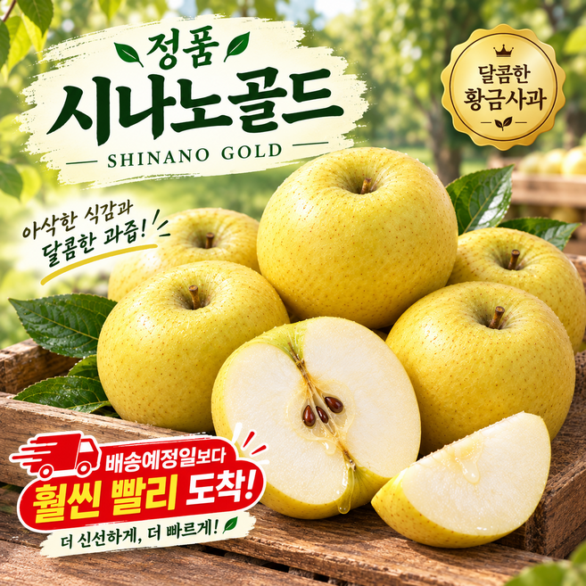 제철산지직송 고당도 황금사과 정품시나노골드, 1박스, 5kg(중대과)