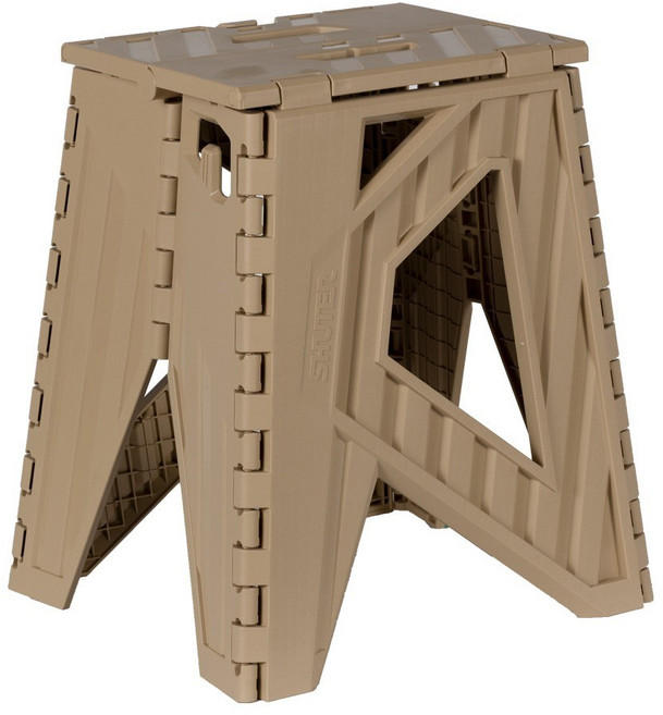 樹德 SHUTER 貨櫃小折凳 (2入組) 高度40cm CH-40 折合椅 露營野餐椅 排隊幫手 荷重120kg 台灣製, 狼棕色, 2件