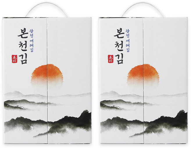 [본천김] 원초듬뿍 고급 광천 재래김 전장김 선물세트 10봉, 2박스, 250g