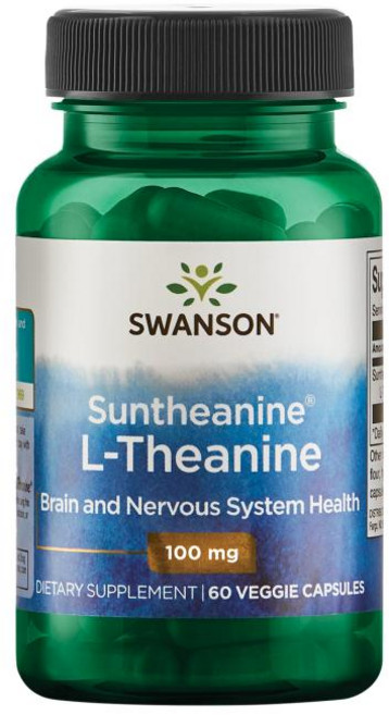 Swanson 斯旺森 Suntheanine左旋茶胺酸素食膠囊 100mg, 60顆, 1罐