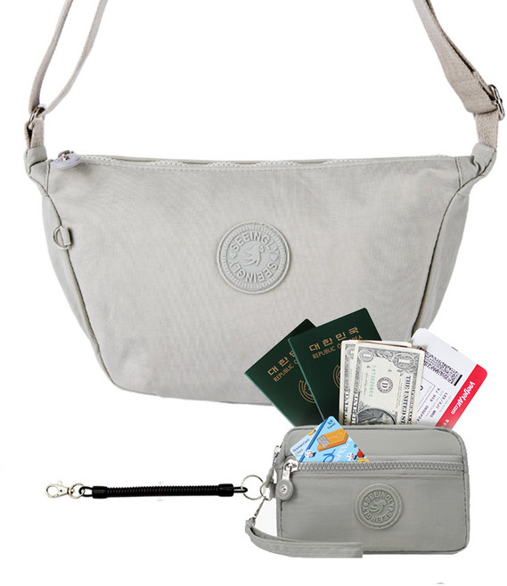 브랜치 도난방지 여행용크로스백+여권파우치