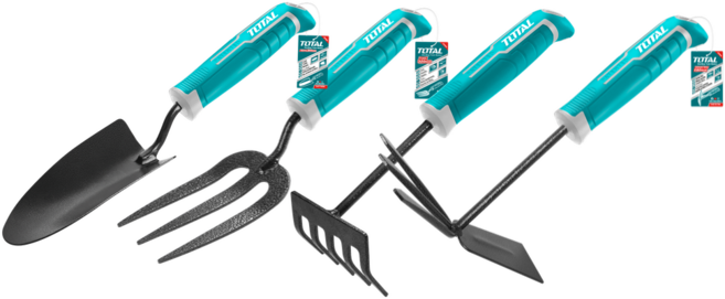 토탈공구 정원 원예 모종삽 4종세트 원예도구 가드닝 텃밭 모종 양날호미 오발 갈퀴 삼지창 포크삽 갈고리 꽃삽 모종삽 주말농장 농촌체험 THFTT858, 1개