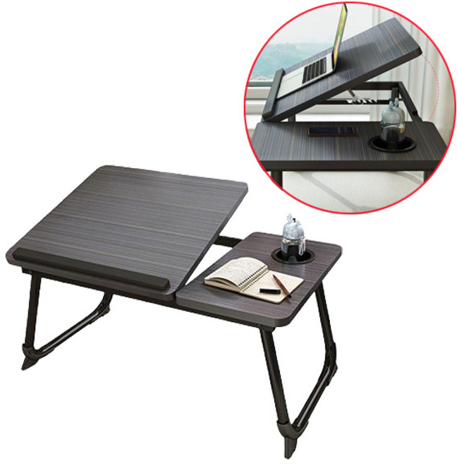 침대테이블 접이식 각도조절 노트북거치대 책상 식탁 베드 테이블, 블랙(라즈블랙)