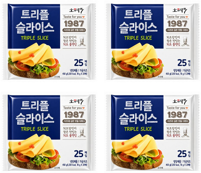 소와나무 트리플 슬라이스 치즈 450g 25매, 1.8kg, 1개