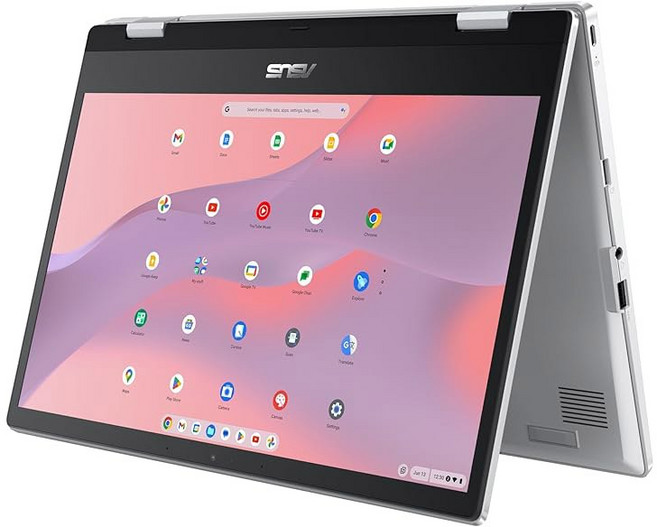 ASUS 크롬북 플립 CX1 컨버터블 노트북 14인치 FHD 나노엣지 360도 터치스크린 인텔 셀러론 N4500 프로세서 128GB eMMC 스토리지 8GB RAM 크롬O, 컨버터블   접촉