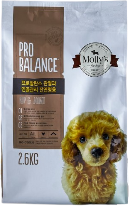 MOLLYS 몰리스 관절과 연골관리 | 푸들 전연령 닭고기 함유 단품, 1개, 2.6kg