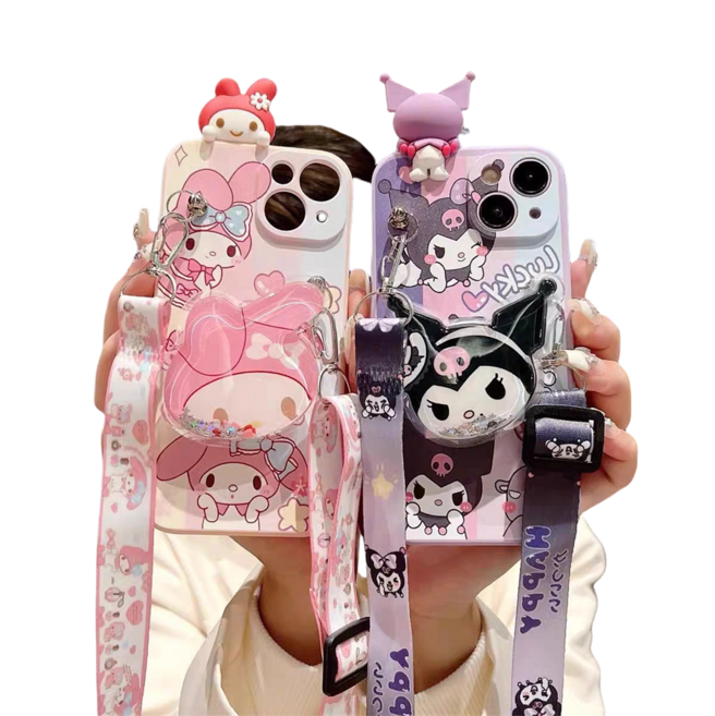 갤럭시 A15 케이스 핑크 토끼 목걸이 피규어 버디3
