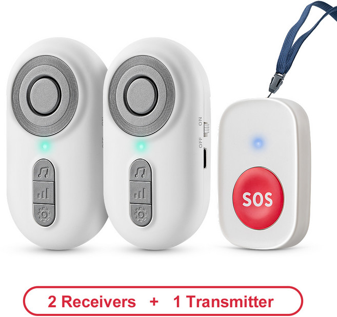 무선 노인 SOS 비상 통화 버튼(진동 포함) 간호용 휴대용 경보 원격 알림 도움말, 05 Q26-grey.12, 1개