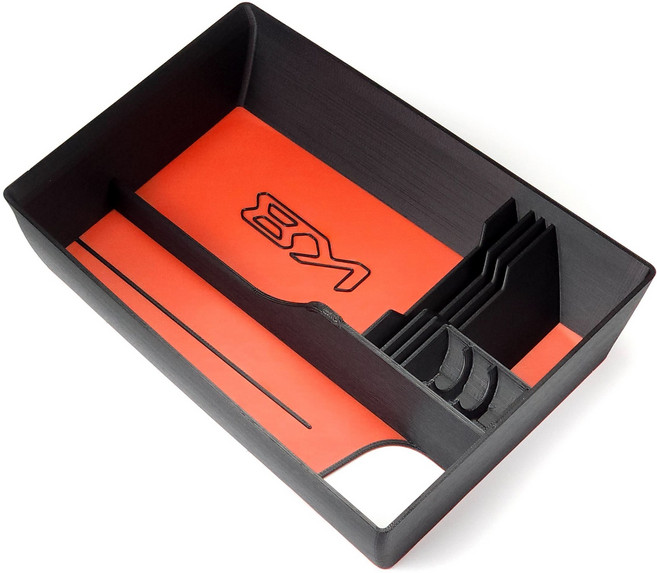 핏콘 더뉴K8 페이스리프트 수납함 콘솔트레이 튜낭 차량용품, 1 단문형, 3 레드_블랙