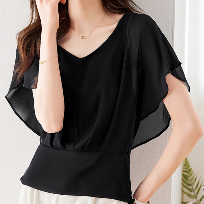 레이스 시스루 블라우스 여성 로맨틱 레이어드룩 봄 여름