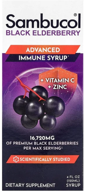 삼부콜 블랙 엘더베리 시럽비타민C + 아연베리 120ml(4fl oz), 1개 - 쿠팡