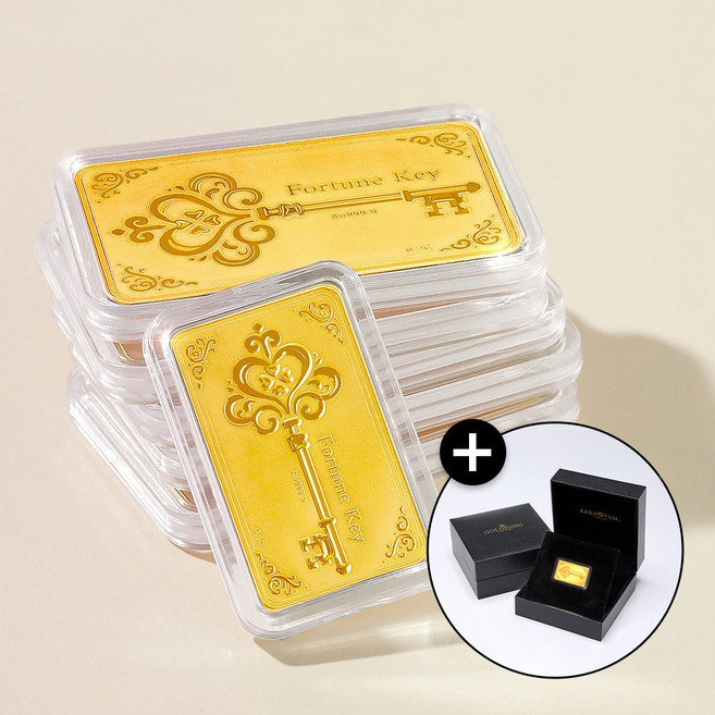 [골드팡] 24k 999.9 행운의 열쇠 골드바 0.1g +프리미엄 가죽패키지(당일도착) 금거래소 행운키링 집들이추천 금테크 소원템 개업 단체 답례선물 황금쌀콩알 주물금 종로금