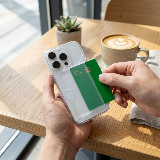 포앤디 사이드 카드 슬라이드 카드수납 카메라풀커버 투명 폰케이스