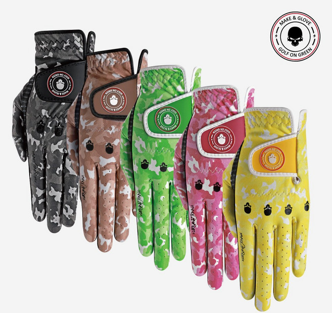 카모 컬러핏 골프장갑(왼손), 블랙