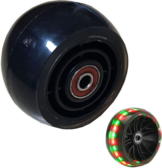 마이크로 킥보드 21세기킥보드 호환 교체 바퀴 LED 앞바퀴 마이크로미니 뒷바퀴 children's kickboard wheels, 1개, 블랙 8x4.8cm 후륜