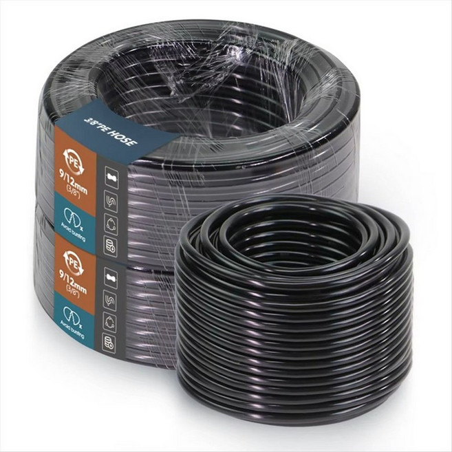 정원 블랙 PE 호스 OD-12mm 드립 관개 파이프 9/12mm 급수 튜브 스프우트 시스템 스프링클러 피팅, 그림처럼