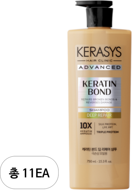 케라시스 어드밴스드 케라틴 본드 딥 리페어 샴푸, 750ml, 11개