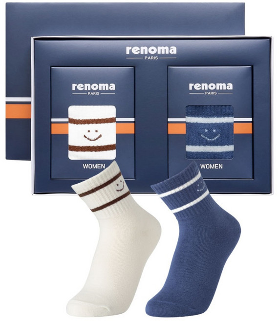 레노마 캐주얼 양말선물세트 답례품 선물용 남성 여성 2족 스포츠양말세트, 선택2) 캐주얼 여성2족