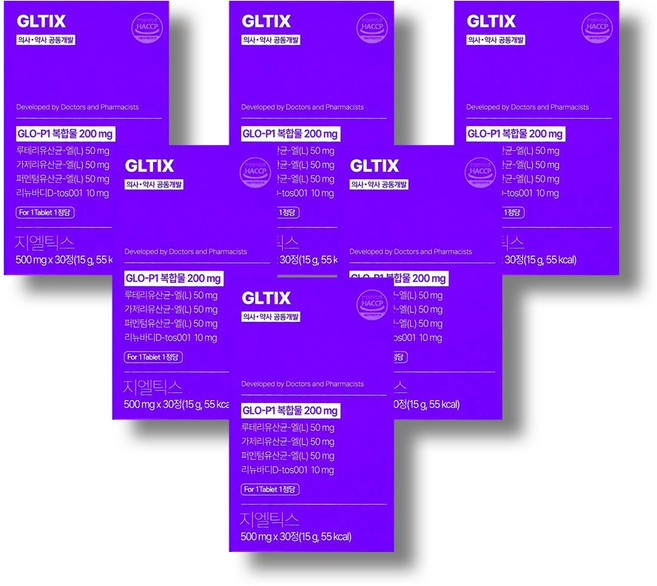 지엘틱정 지엘틱스 유산균 glo-p1, 30정, 6개