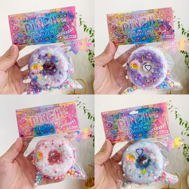 OKYAIOS 쫀득한 도넛 말랑이 주물럭 모찌, 4개, 100g, 딸기 도넛