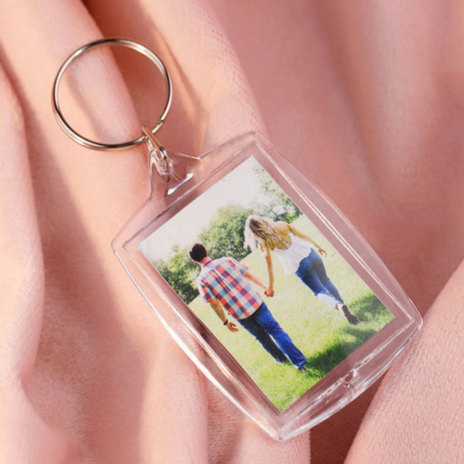 슈픽 포토 열쇠고리 투명 액자 미니 포토키링 2개