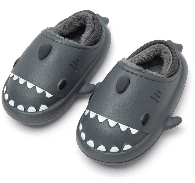 달콩슈 아동용 털 실내화 슬리퍼 상어 EVA 방한 신발 DSF273