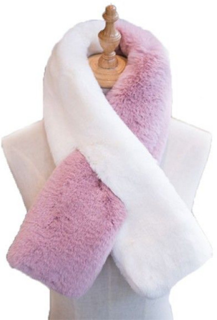 마녀플랜트 밍크퍼 페이크퍼 반반색상 세련된 겨울 목도리