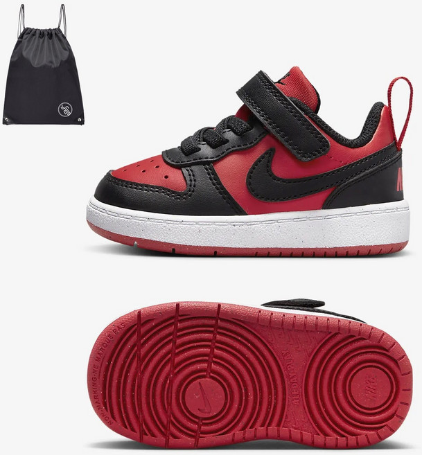 나이키 벨크로 베이비 튼튼한 운동화 블랙레드 120.~160.mm (PGN짐쌕가방지급)