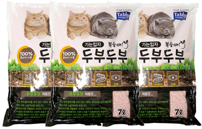 테비 두부두부 가는입자 복숭아 7L x3개, 3개