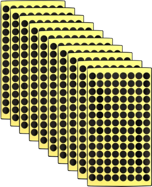 이음모음 원형 도트 스티커 10mm, 10장 (1120개입), 1세트, 프리미엄 검정