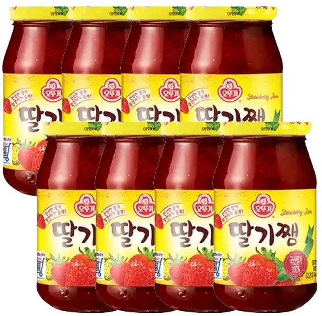딸기쨈 850G 8개/스트로베리쨈/토스트쨈/과일쨈/대용량쨈/통조림쨈/식당용/업소용/카 페용/요리용, 8개