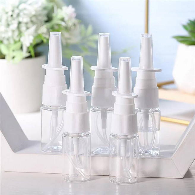 용기 흰색 빈 플라스틱 비강 스프레이 병 10ml/20ml/30ml 펌프 분무기 미스트 코 용 리필용 5 개 [호환], 20ML