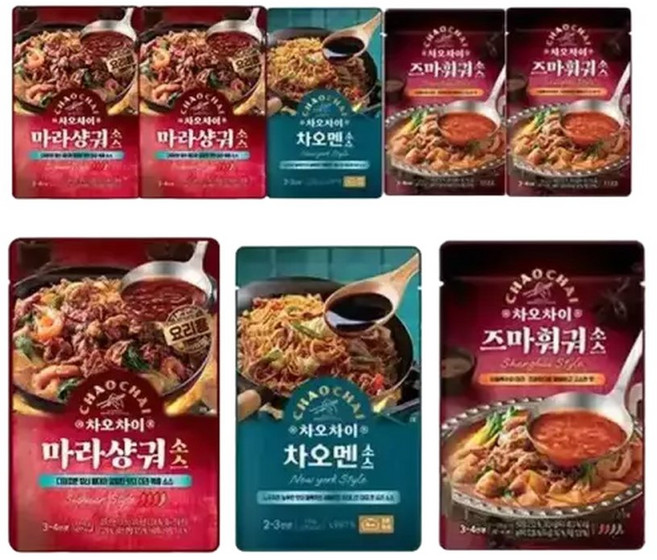 차오차이 즈마훠궈소스 125g(요리형) 3개 + 마라샹궈소스 110g(요리형) 3개 + 차오멘소스 (요리형) 100g 2개, 1개