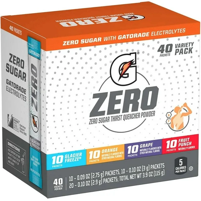 게토레이 G 제로 슈가 무설탕 이온음료 분말 파우더 40개입, 게토레이 파우, 1세트, 115g - 쿠팡