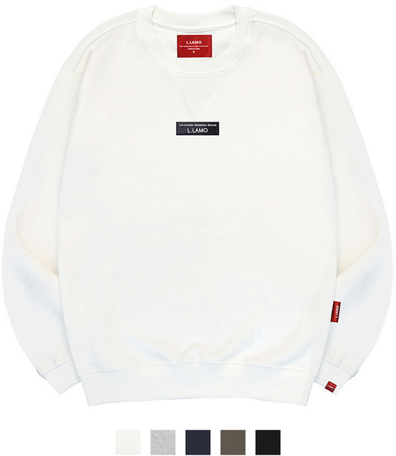 엘라모 3M 가죽와펜 맨투맨 남녀공용 빅사이즈 S~4XL