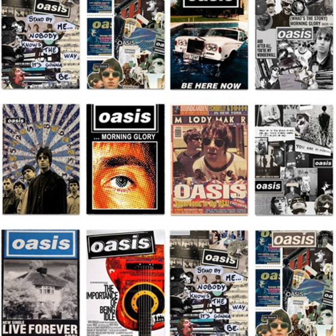 빈티지 레트로 오아시스 밴드 포스터 총30종/3종세트, set2, a3, 모조지(화이트)