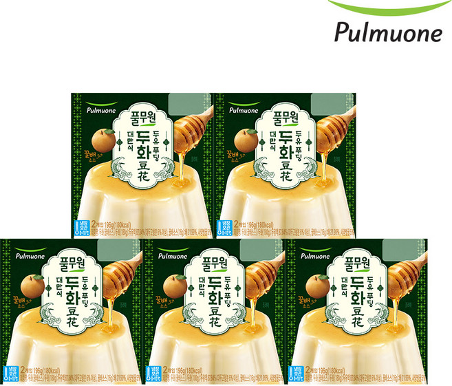 풀무원 두화대만식 두유푸딩 꿀배소스 2입196g 5개입 총 10입, 단일옵션, 196g, 10개, 5개