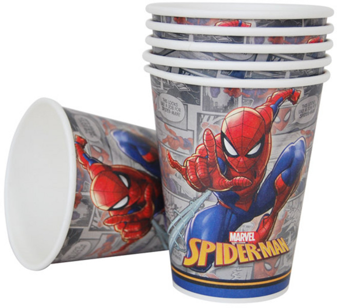 피플스파티 파티컵 240ml 캐릭터 어벤져스, 스파이더맨코믹, 1개, 6개