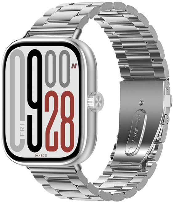 더조은셀러 샤오미 레드미 호환 메탈체인 시계줄 스트랩, 실버